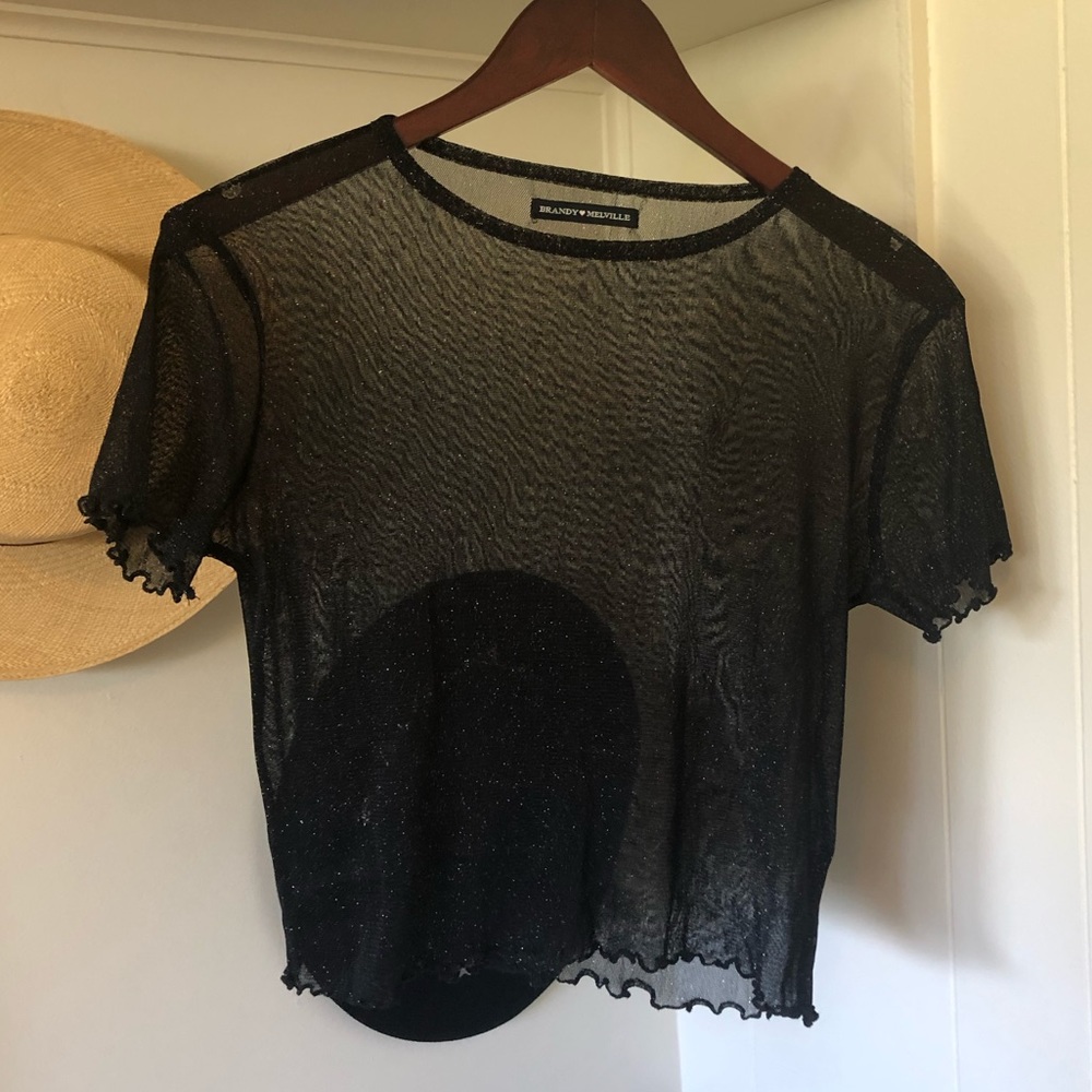 Sparkly black see through top